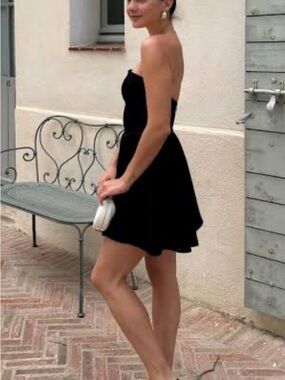 Park & Fifth Strapless Black A-Line Mini Dress